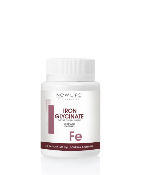 IRON GLYCINATE | ГЛІЦИНАТ ЗАЛІЗА |  60 РОСЛИННИХ КАПСУЛ У БАНОЧЦІ